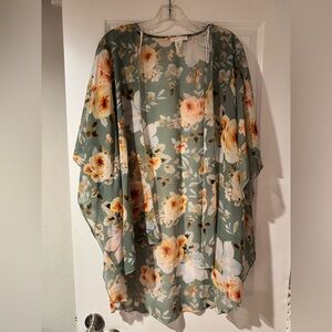 Floral chiffon kimono